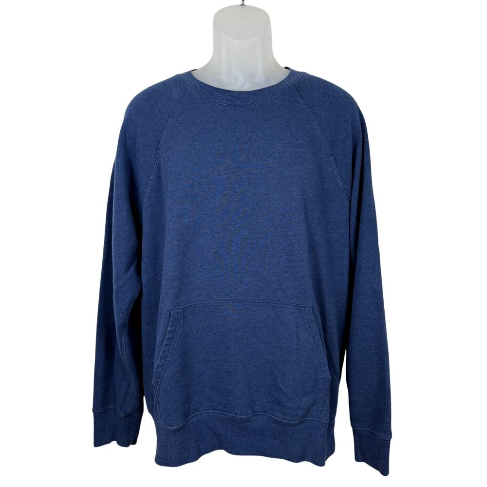 J.Crew Sportswear Pacific Fleece Kangaroo-Pocket Sweatshirt BJ211 Navy Blue L